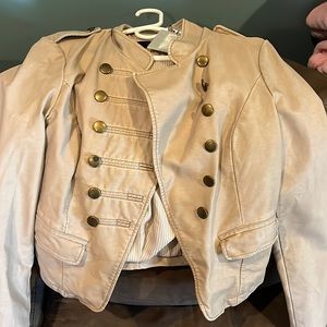 Vila women’s faux leather military jacket. NWT